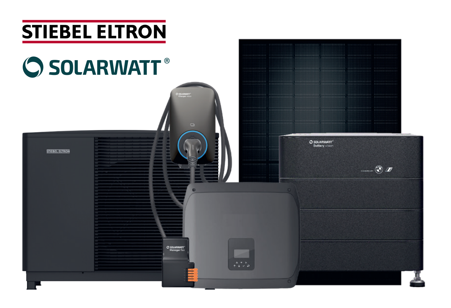 Komponenten von STIEBEL ELTRON und SOLARWATT