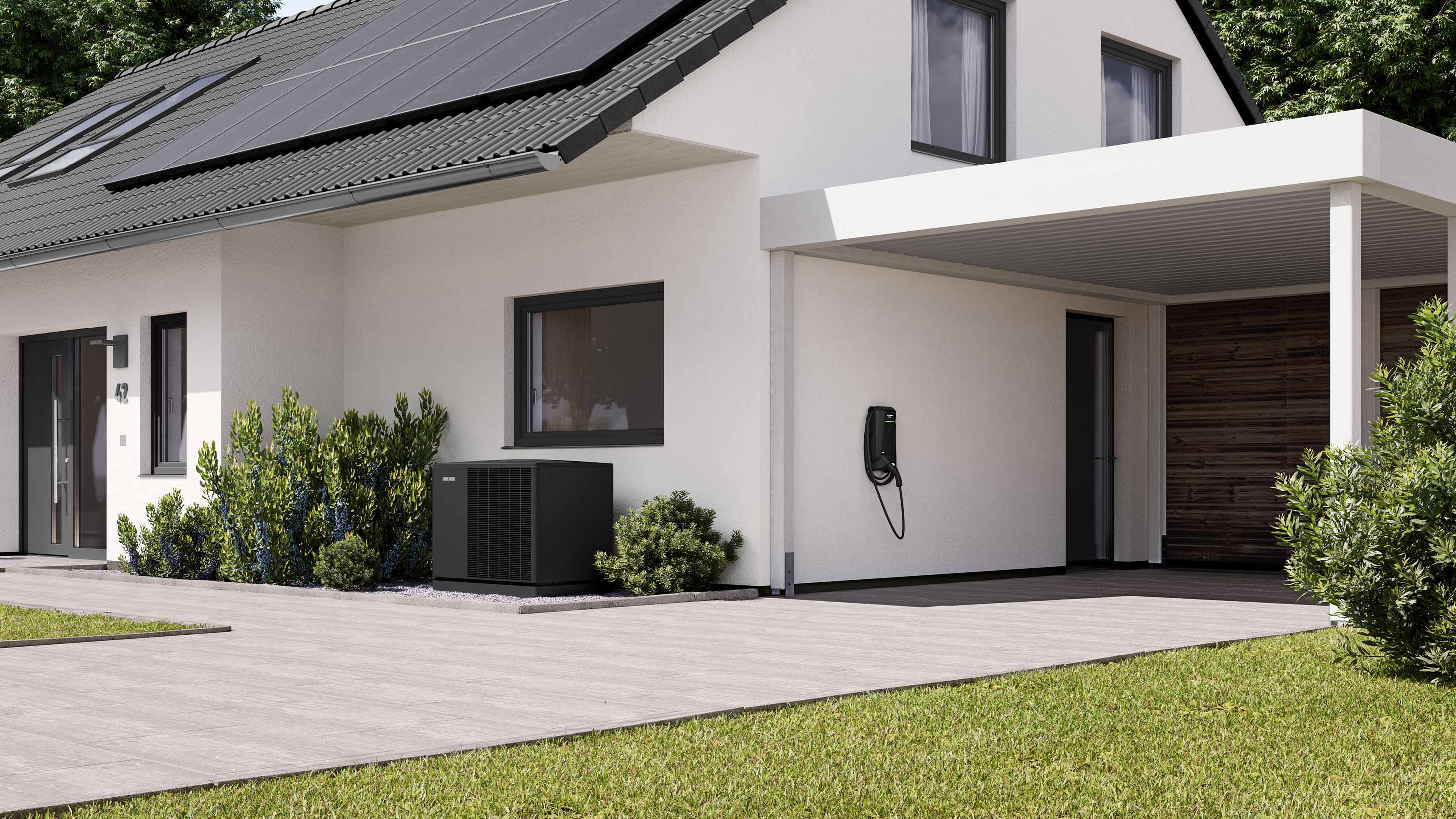 Modernes Einfamilienhaus mit Wärmepumpe, Solaranlage und Wallbox